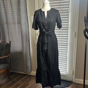 Calvin Klein Black Long Short Sleeve Dress